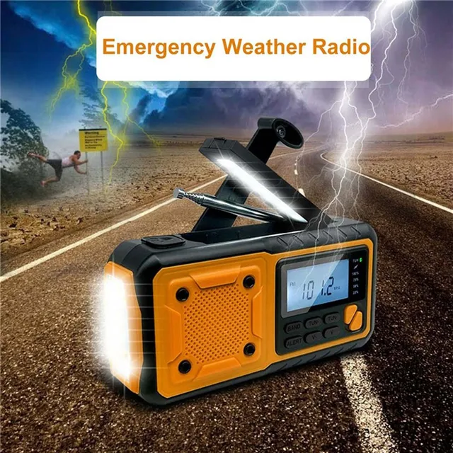 Radio Manivela Solar Carga M&oacute;vil Port&aacute;til Con Manivela - Emergencia, AM/FM,  Carga USB, Bater&iacute;a 4000mAh Radio Solar
