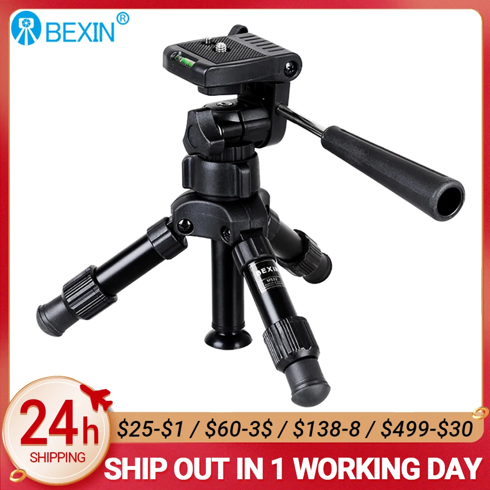 Phone Tripod Mini Tripod Camera Tripod Photography Tripod BEXIN MS02 Portable Tripode Photography Travel Portable Compact Lightweight Mini Tripod Camera Stand with Head For iphone Camera