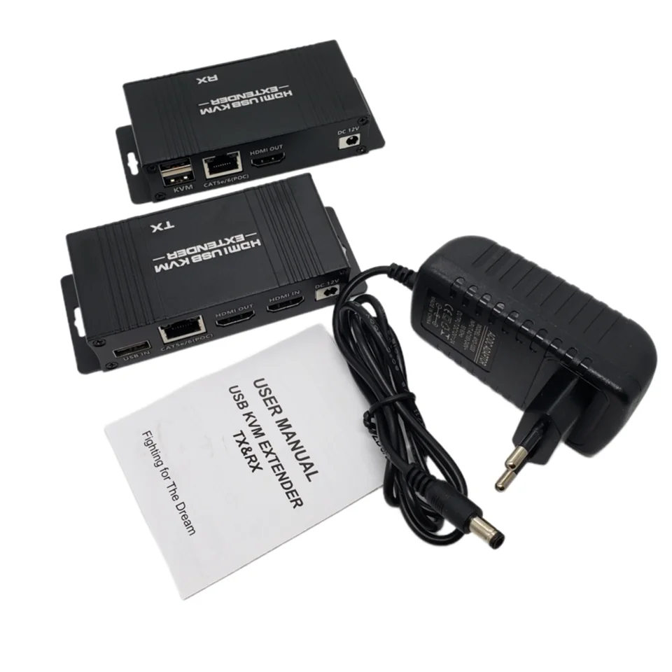 60M HDMI KVM Extender HDMI Extender mit USB KVM Steuerung RJ45 60m über IP Cat6 POC Maus Sender Empfänger für PC Computer – Detail 14