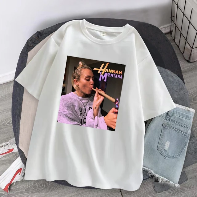Ethan Peters Hannah Montana T Shirt Hipster Streetwear Women Clothes  Fashion Trend Short-sleev Tops Ropa Hombre Tee Casual - AliExpress