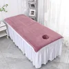 Solid Velvet Beauty Salon SPA Bed Sheets Massage Warm Bed Table Cover Sabanas Para Cama Soft Salon Sheets With Hole 3
