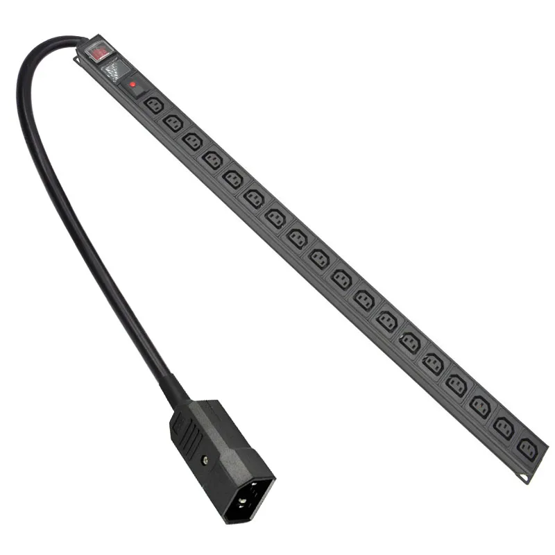 

PDU Power Strip Distribution Digital display ammeter C13 18 Way output socket 2m Extension Cord With overload protection