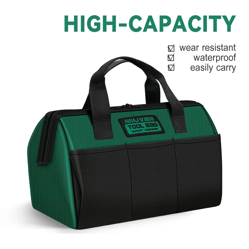 AIRAJ 13 in Tool Bag Large Capacity Top Opening Tool Kit Storage Bag For Electrician Woodworking Fitters