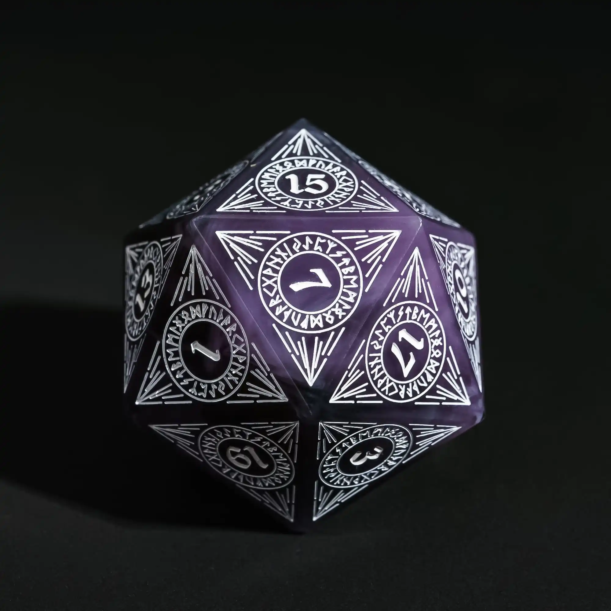 Cusdie 33mm D20 Dice Rainbow Film 20 Sided Resin Sharp Edges Dice Single D20 Polyhedral Dice for Party Bar RPG Board Games game dice dice set