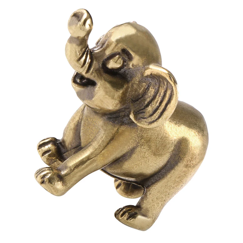 

Ornaments Desk Elephant Sculpture Decor Figurines Statues Toy Desktop Mini Brass