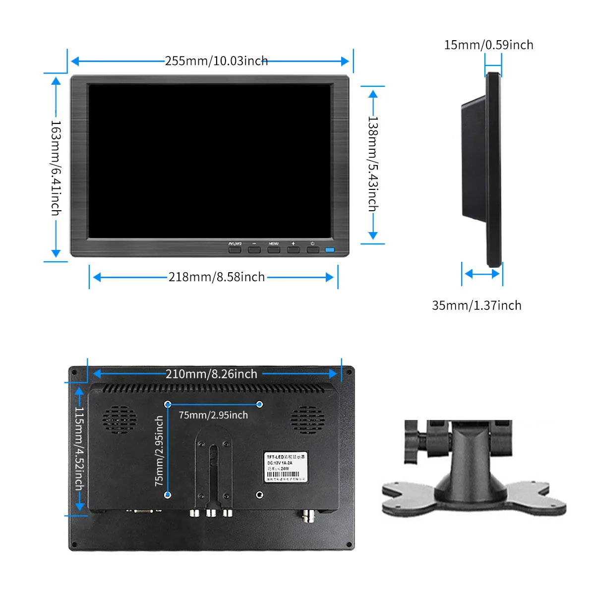 ޴  1280x800, PS4 ġ XBOX Ʈ PC ӿ ġ ÷,  USB VGA HDMI BNCAV Ʈ , 10.1 ġ