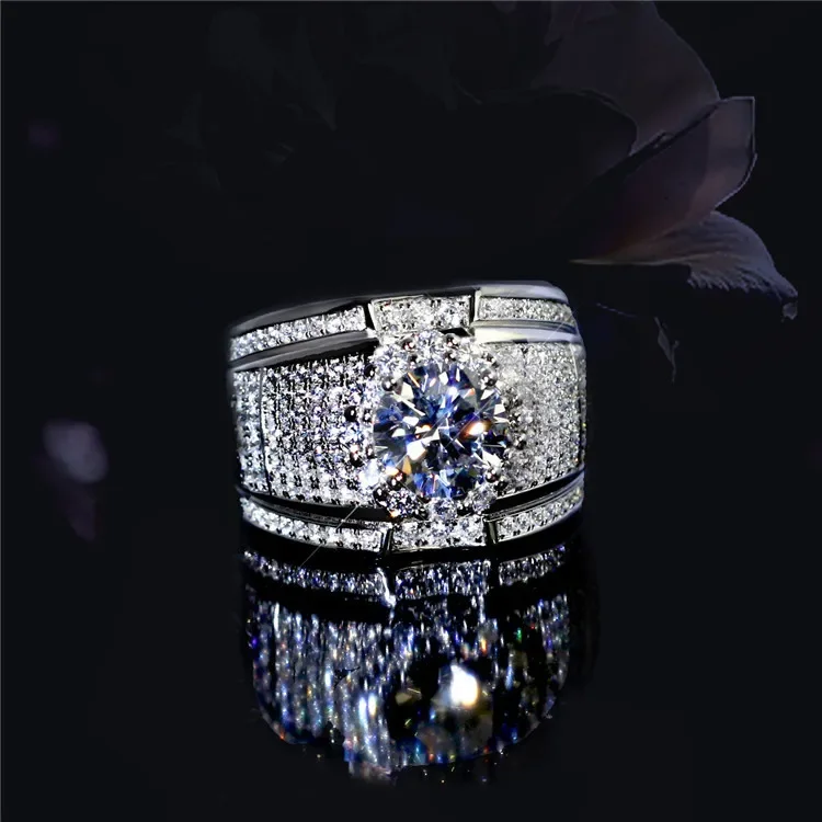 925 Sterling Silver White Zircon Stone Finger Ring For Women&Men Wedding Band Party jewelry Accessories Fashion female Rings