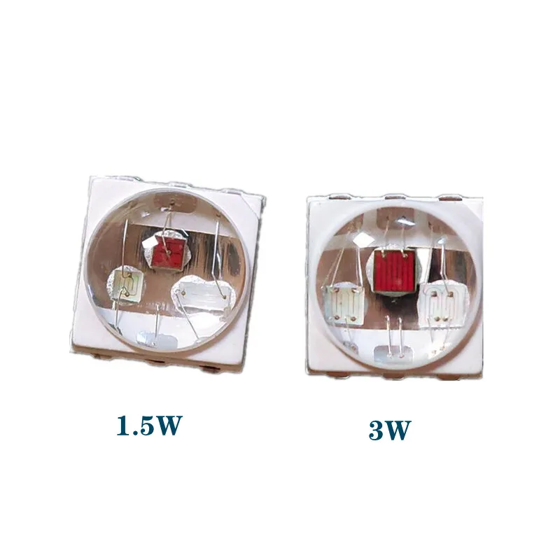 High Power Top LED Chip RGB 1,5 SMD Perlen W 3W Dioden konvexe Silikon linse bunt rot grün blau 50 stücke – Detail 5