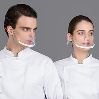 Plastic Reusable Hygiene Sanitary Mask Comfortable Anti Fog Duskproof Antibacterial Smile Transparent Portable Face Mask 1
