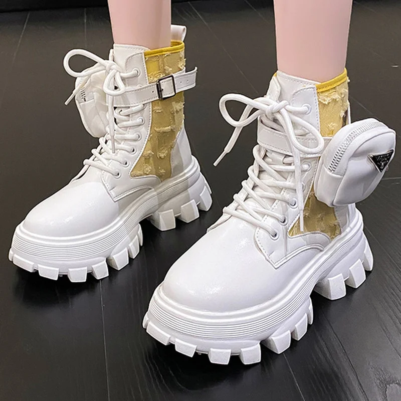 

Женские сапоги с круглым носком, Уличная обувь в римском стиле, новинка 2022