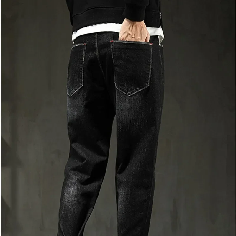 Men Jeans Denim Pencil Loose Stretch Plus Size Large 42 44 46 48 Pants High Waist Cowboy Trousers denim pants,denim trousers,men trousers