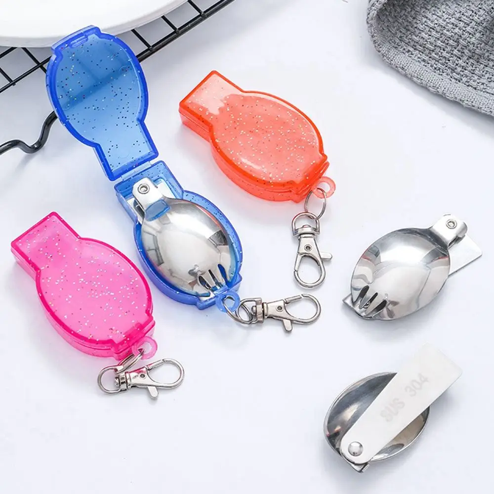 Light Small Utensil Stainless Outdoor Pocket Spoon Fork Travel Camping Tool Foldable Forks Folding Cookware