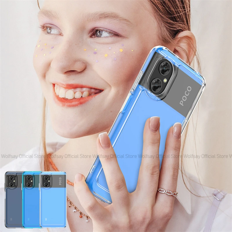 Per Xiaomi Poco M4 5G Custodia Di Lusso Trasparente Tpu Color Caramella Cover Posteriore In Silicone Antiurto Xiaomi Poco M5 M4 Pro