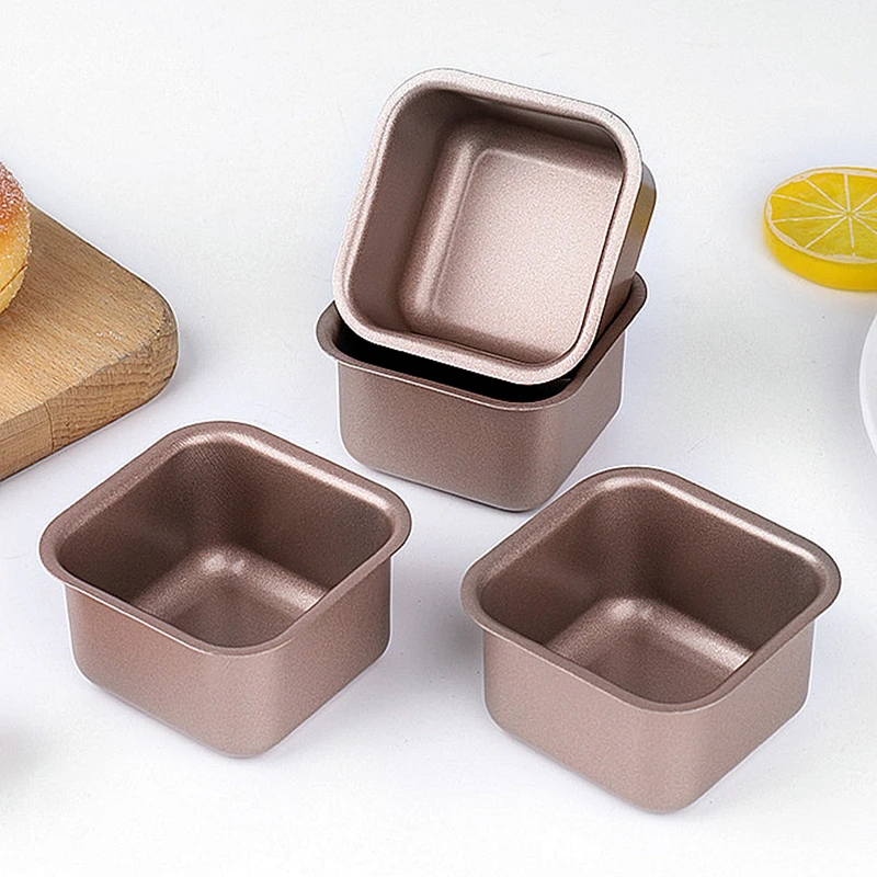 

Mini Square Non-stick Cake Mold Carbon Steel Muffin Toast Baking Pan Mousse Cup Oven Trays Kitchen Pastry Tools