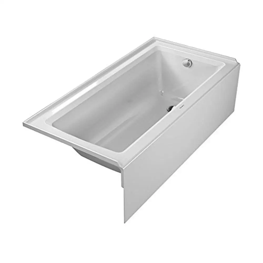 60x30 White Acrylic Bathtub with Tile Flange and Adjustable Feet Included 2