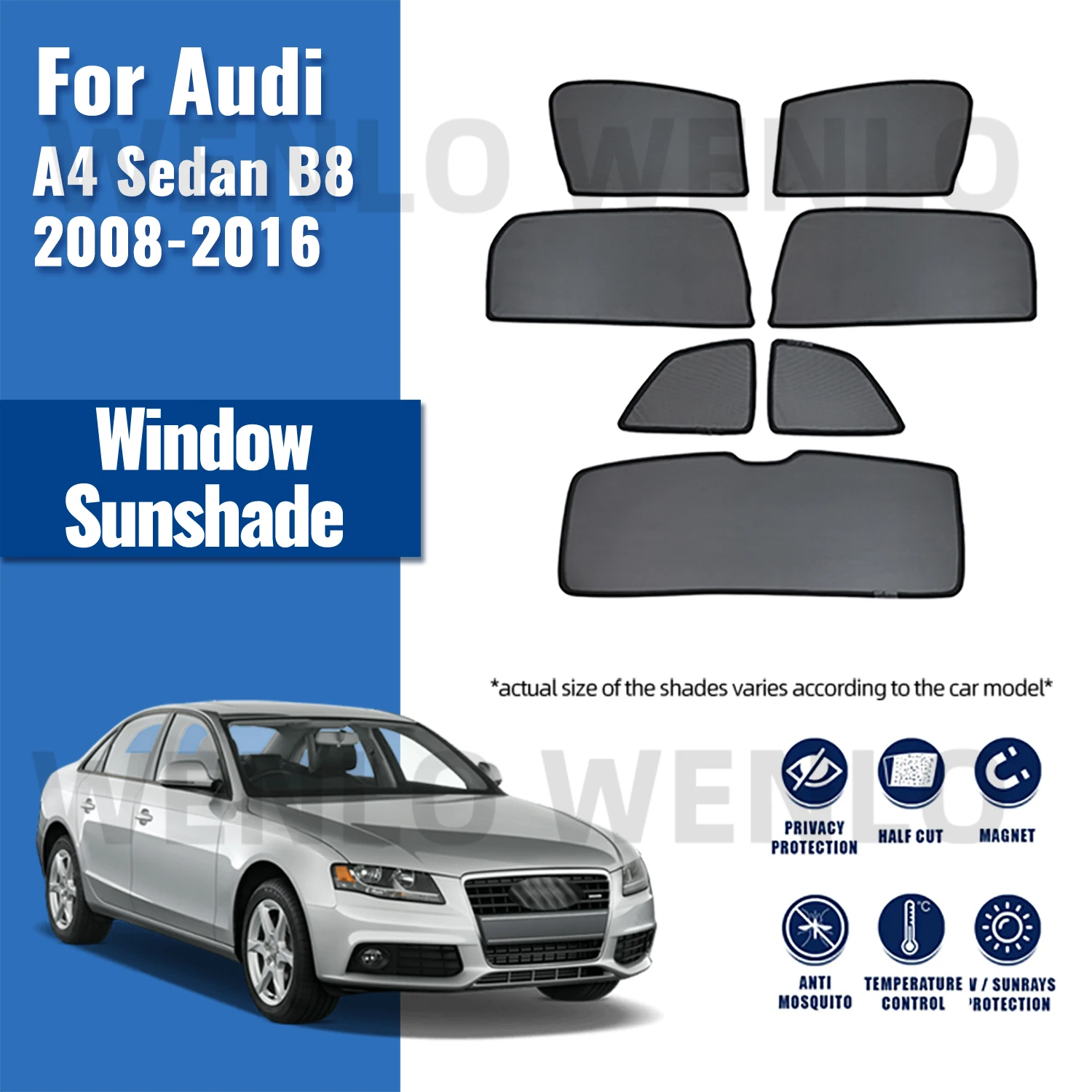 

For Audi A4 Sedan B8 2008-2016 Car Sunshade Front Windshield Window Curtain Solar UV Protection Sun Shade Shield Visor