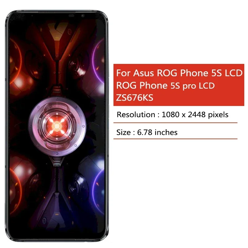 6.78" Original For Asus ROG Phone 5 ROG 5 Pro LCD Display Touch Screen Digitizer Frame For ROG 5S Pro 5 Ultimate ZS673KS LCD