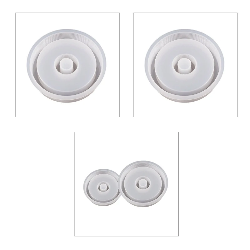 

Round Candlestick Silicone Mold Stripe Circle Gypsum Plaster Mould Resin Molds 264E