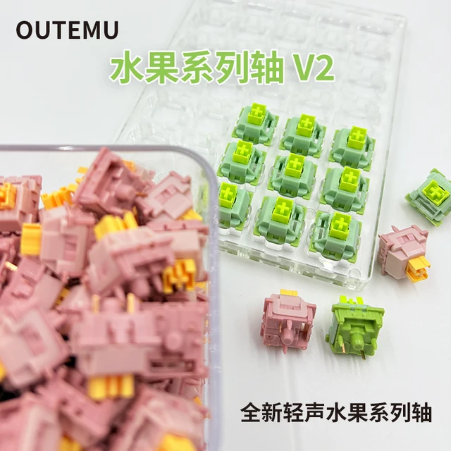 Outemu Silent Peach V2 Switch Lubed Update Silent Lemon V2 Switches Mechanical Keyboard Linear Tactile 5Pin Custom Hot-swap DIY. ของฉัน 1