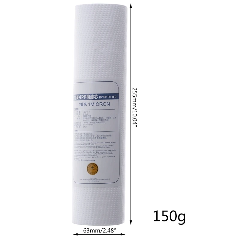 10" Water Purifier PP Filter Cartridge 1 Micron Strainer Sediment Replacement G5AB
