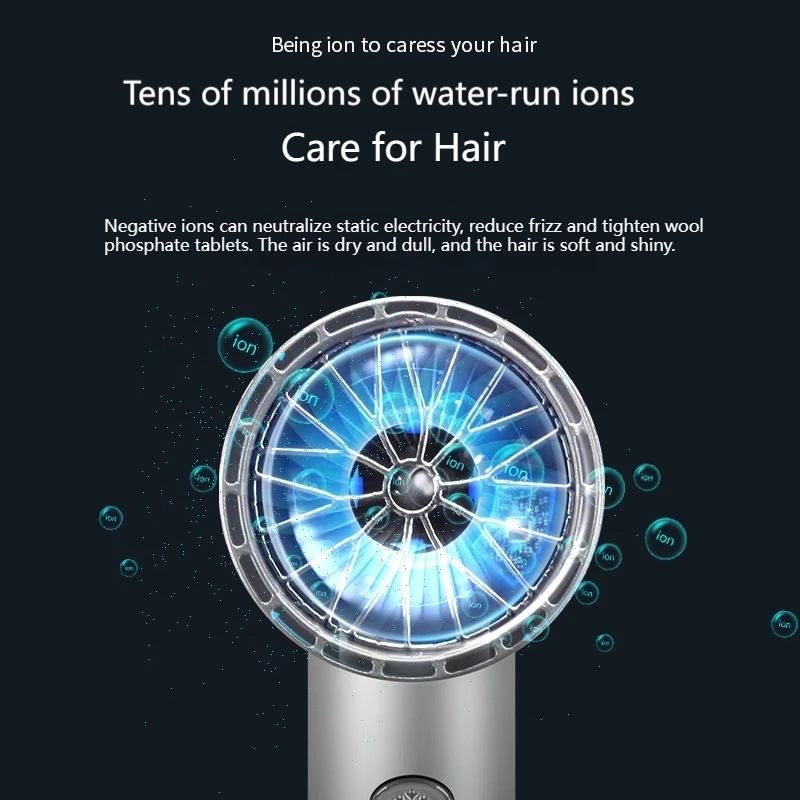 New Concept Hair Dryer Professional Quick Drying Low Noise Dryer Blue Light Negative Ion Hair Care Personal Care Products hair dryer