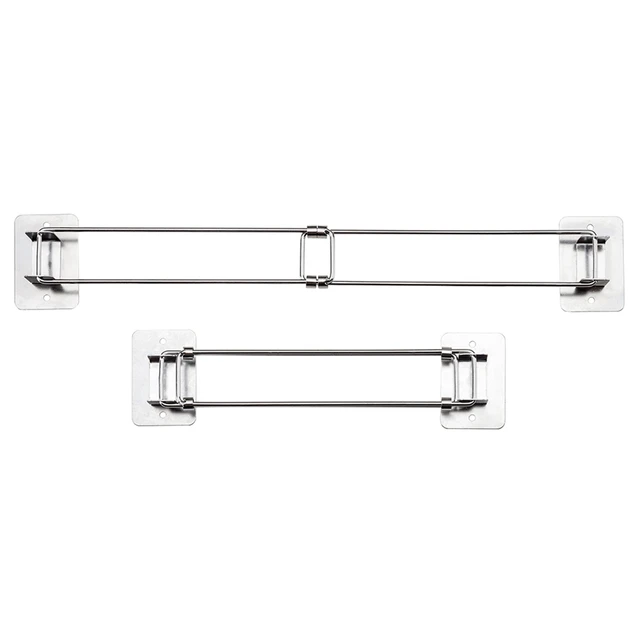 2Pcs RV Shower Corner Storage Bar- Adjustable Stainless Steel Rod