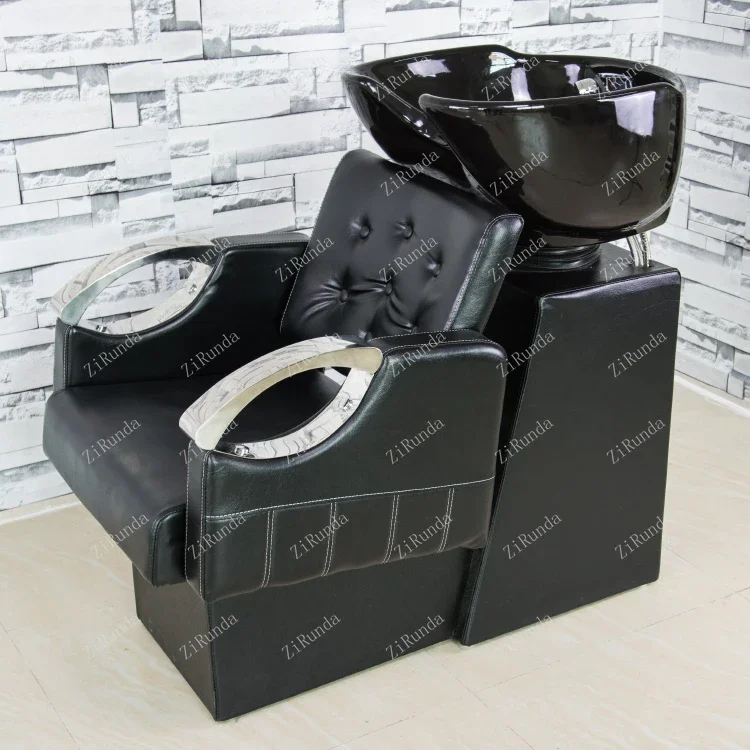 ~Y  Sitting shampoo chair, barber shop, semi reclining shampoo bed, small space, dedicated shampoo and water flushing bed