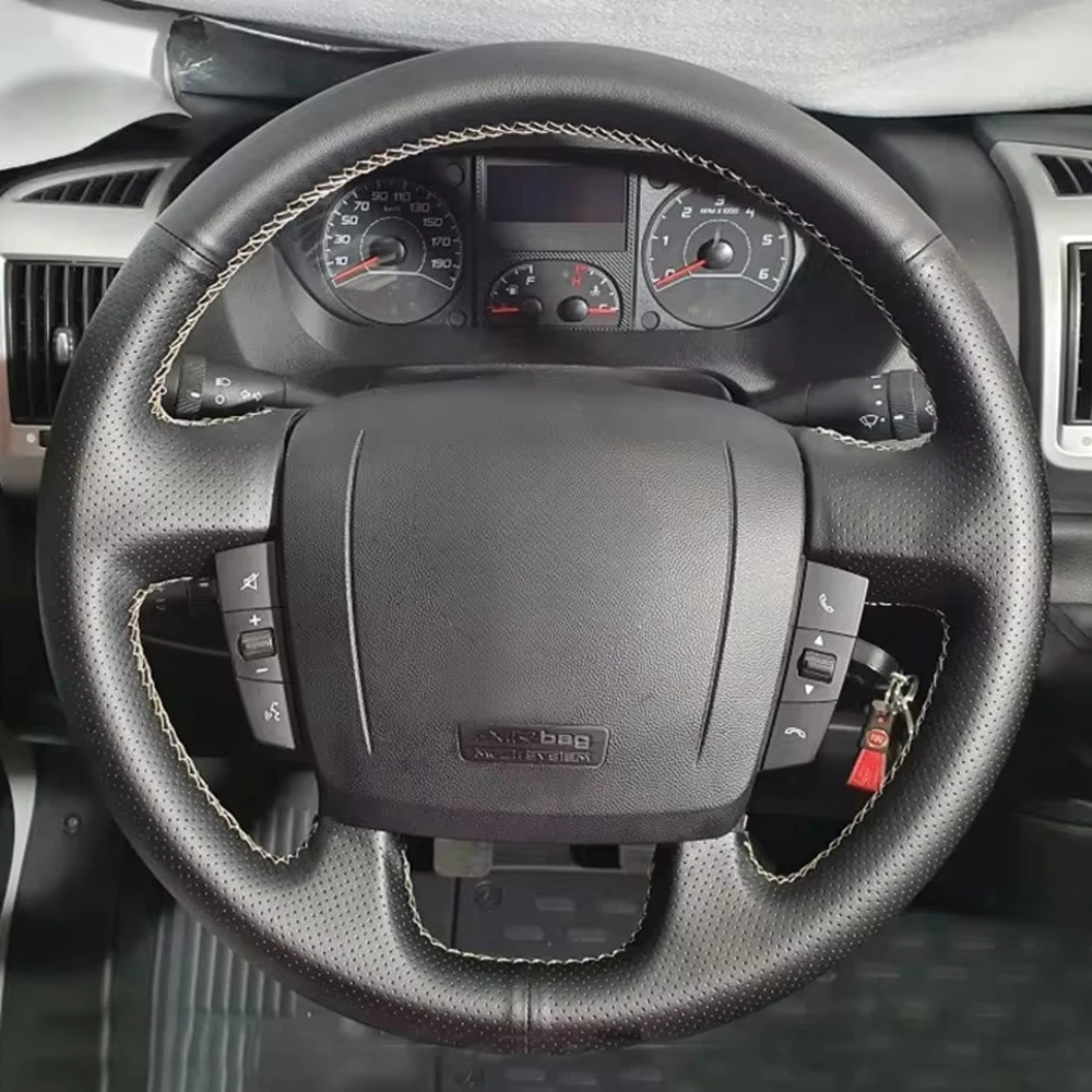 Handgenähter Mikrofaser-Leder-Lenkradbezug für Fiat Ducato 2006–2019, Ram ProMaster 2017–2020, Autozubehör