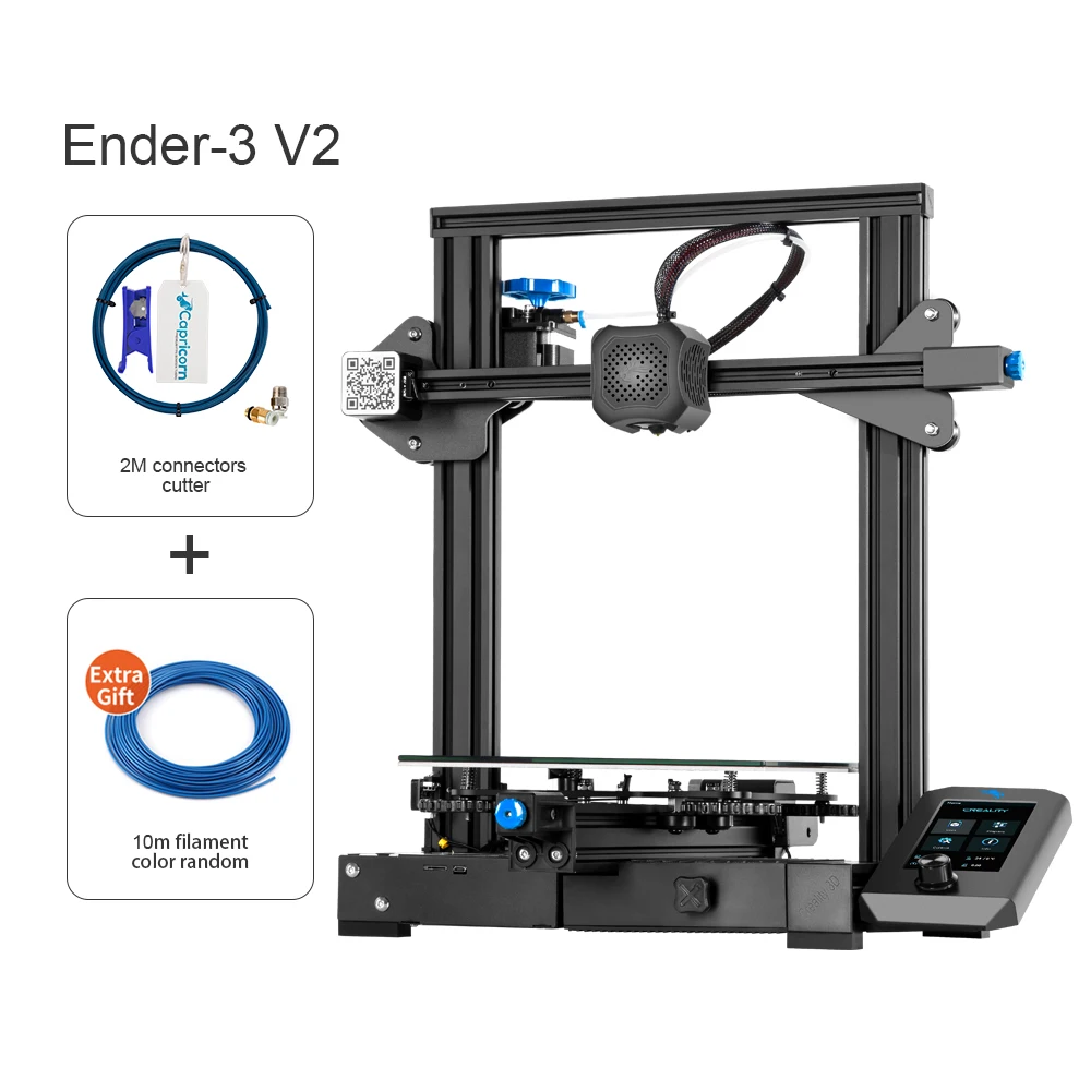 latest 3d printer 3D Printer Ender 3 V2 Mainboard Silent TMC2208 Stepper Drivers 32bit New UI&4.3 Inch Color Lcd Carborundum Glass Bed 3d Printers 3dprinter 3D Printers