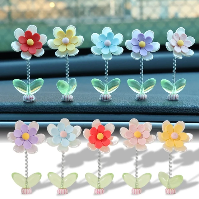 Auto Mittel konsole Frühling Ornamente sechs blättrige Gänseblümchen Blume  Auto Blumen dekoration liefert Rückspiegel dekorative Aufkleber