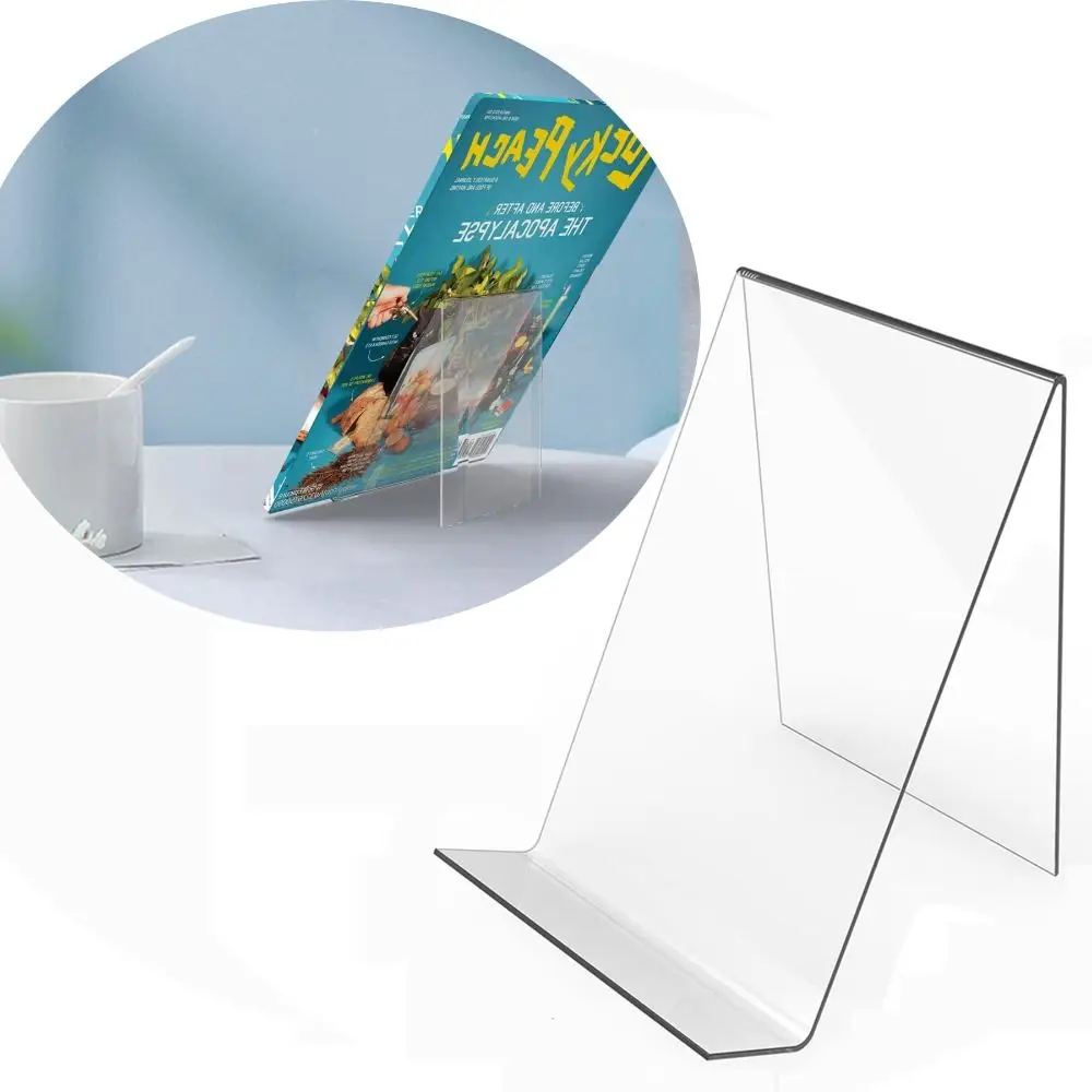 Espositore in acrilico alla moda 6 x 4 pollici Supporto per tablet con cavalletto trasparente Quaderni espositore fai-da-te - immagine 3