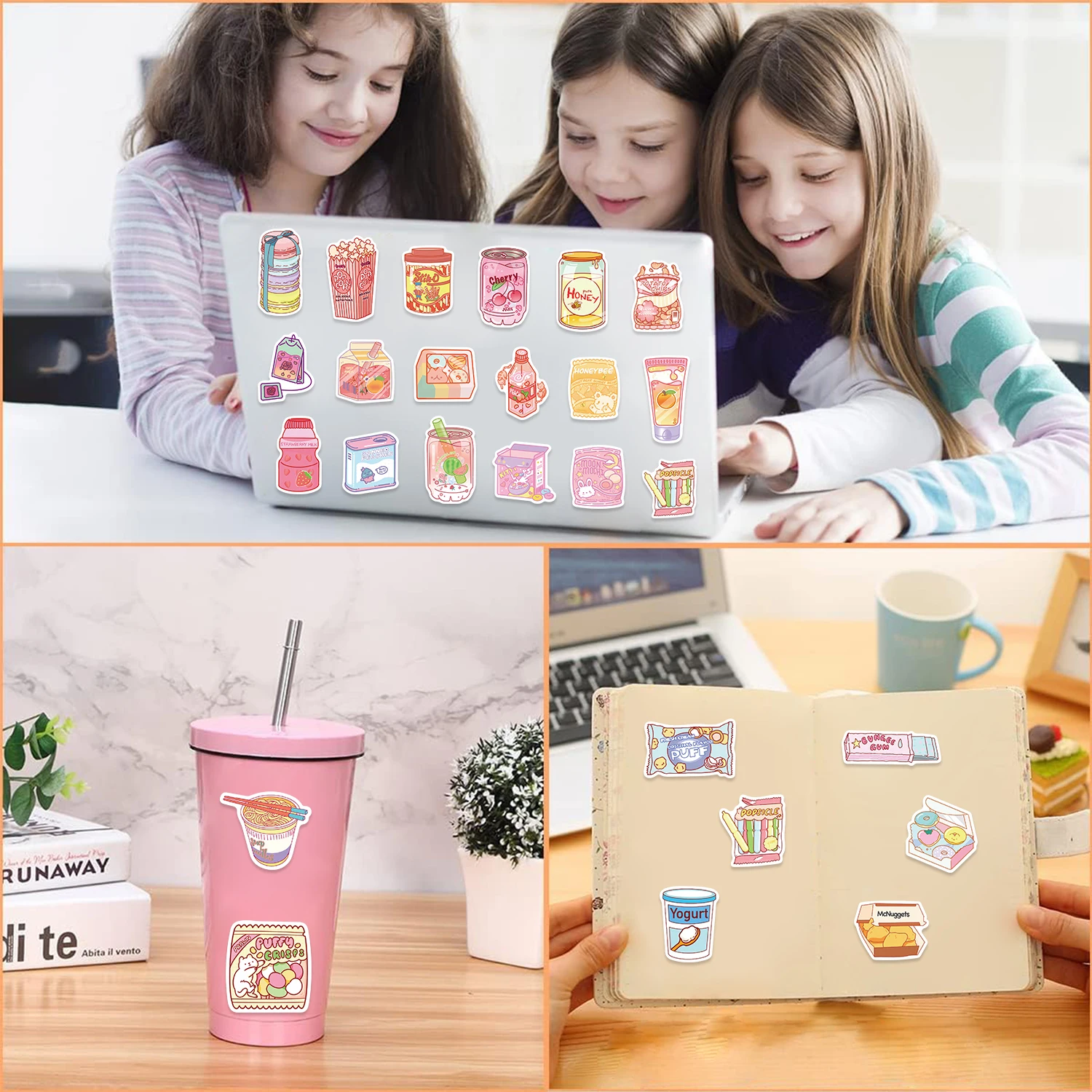 50 Stück Ins Style Snack Collection Vinyl-Aufkleber, wasserdicht, abnehmbar und langlebig, für Scrapbooking, Journaling, Laptops, Stoßstangen – Detail 12