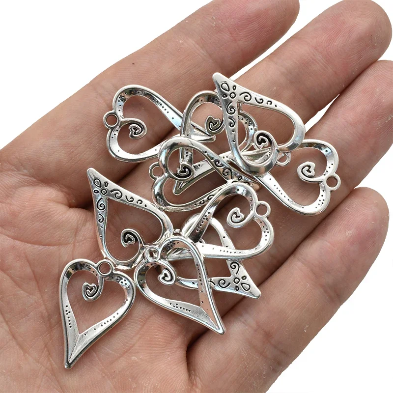 90 Pcs Heart Charms - Gold Plated Enamel Pendants For DIY Jewelry Making