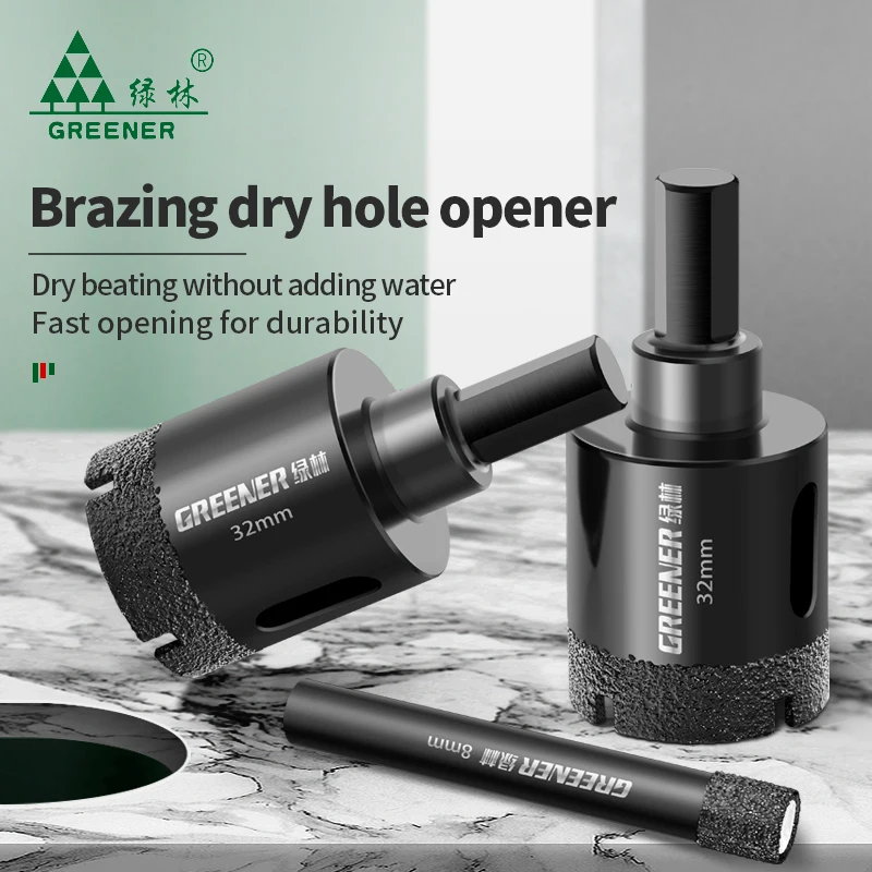 Greener 6-100MM large hole Ceramic tile drilling boring crown  bit glass drilling tool Dali stone special dry drilling ceramic