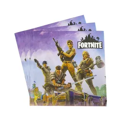 Fortnition Party Supplies: Fun Shooting Game Decorations with Alpaca Llama - Themed Paper Tableware and Balloons for Baby Shower Celebrations (20pcs Napkins)