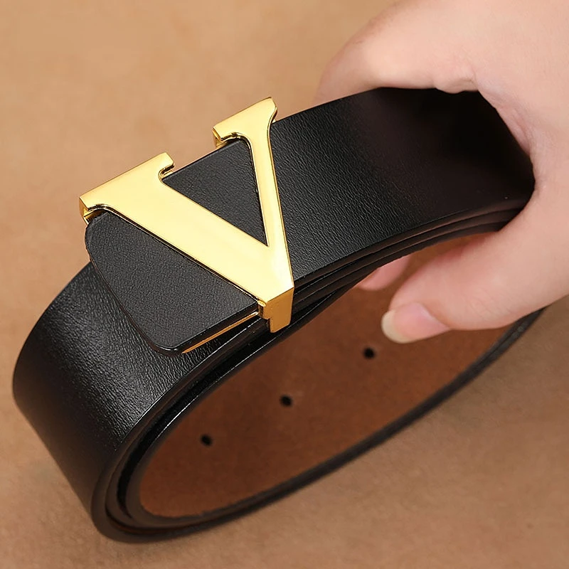 Neue Retro Glatte Schnalle Gürtel männer Übergroße Leder Reinem Rindsleder Brief Gürtel Designer Gürtel Männer Hohe Qualität
