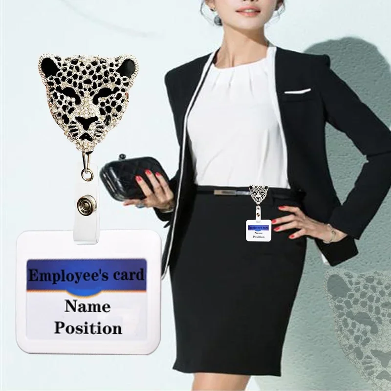360&deg; Rotatable Back Clip ID Name Badge Reel Nurse Staff Work Pass Card Tag Badge Holder Clip