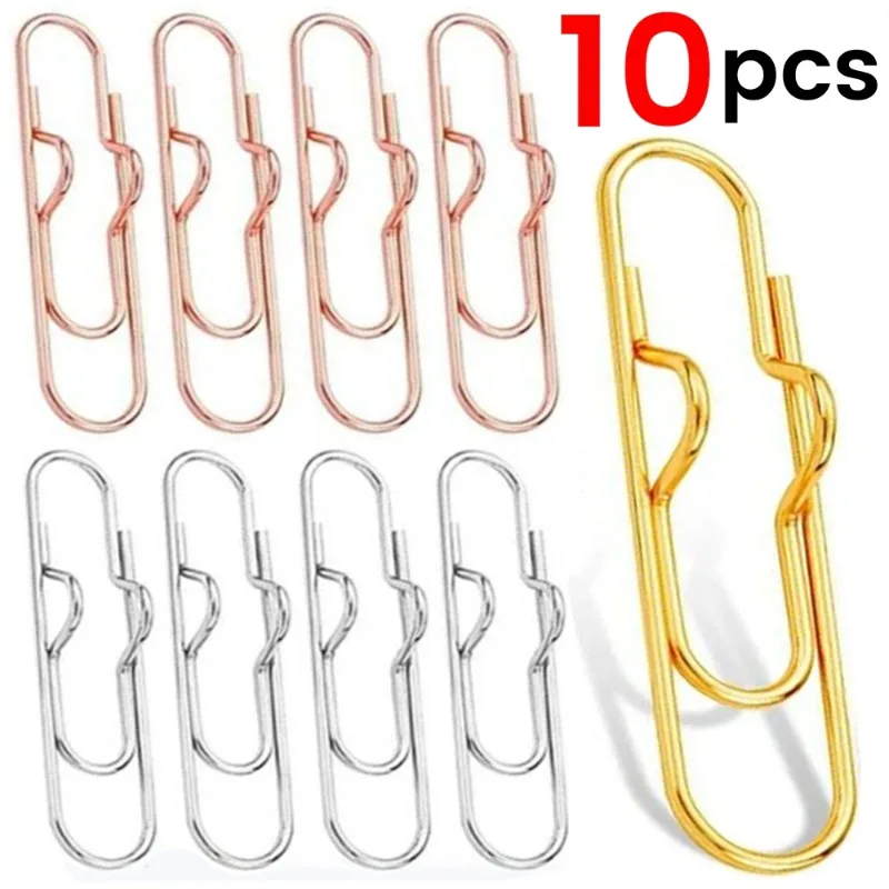 10-1Pcs Metal Pen Holder Clips Portable Paper Fix Clips Journal Document Notebook Pictures Pin Pocket Student Office School Tool paper clips metal clamp clips