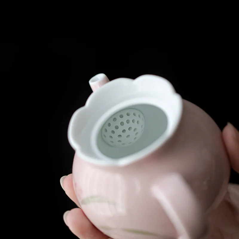 Handmade ceramic creative pomegranate teapot pure hand-painted orchid brewing teapot single pot with filter ball hole