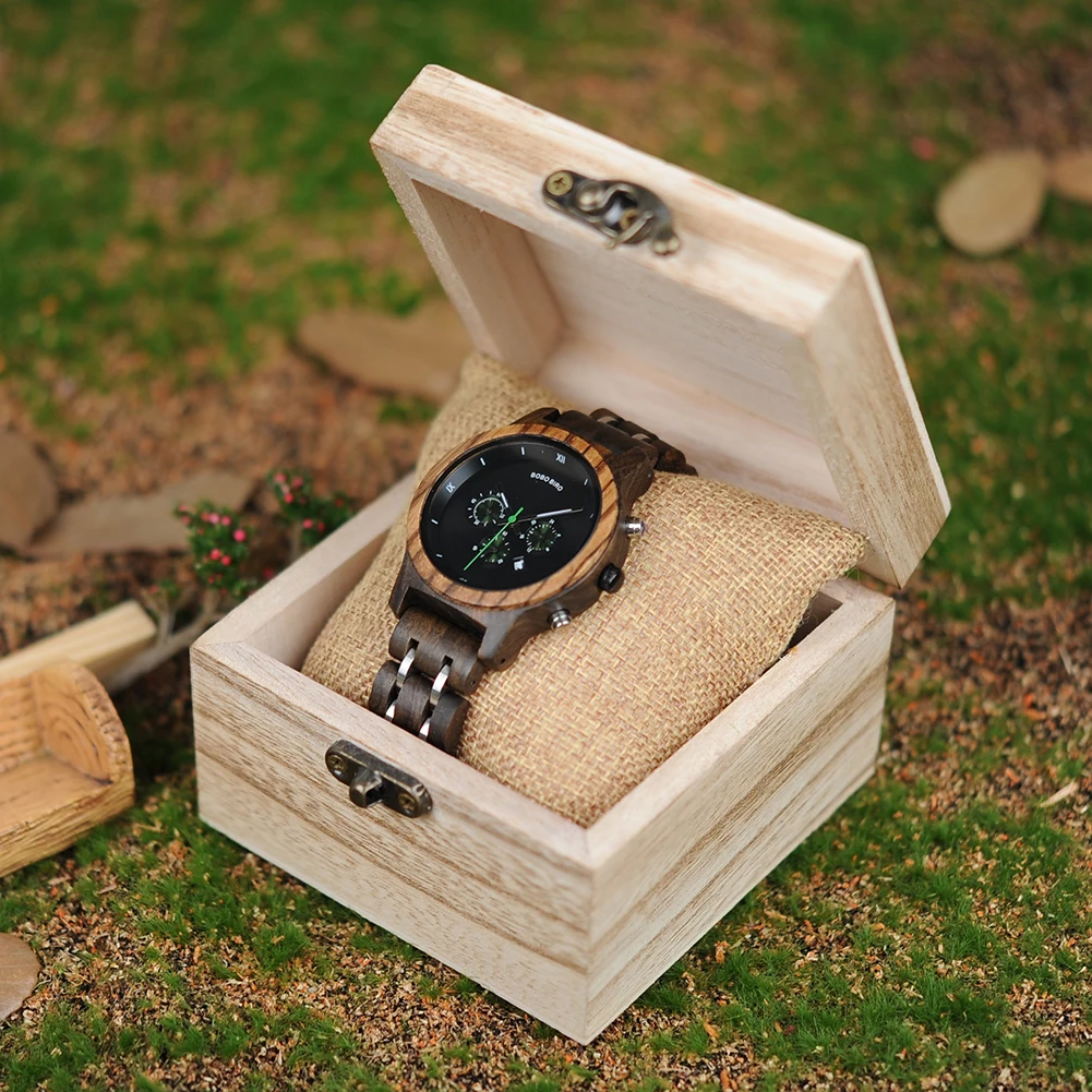BOBO BIRD New Wooden Watch Ladies Timepieces for Women Functional Stop Watches Female saat with Display relogio feminino Custom