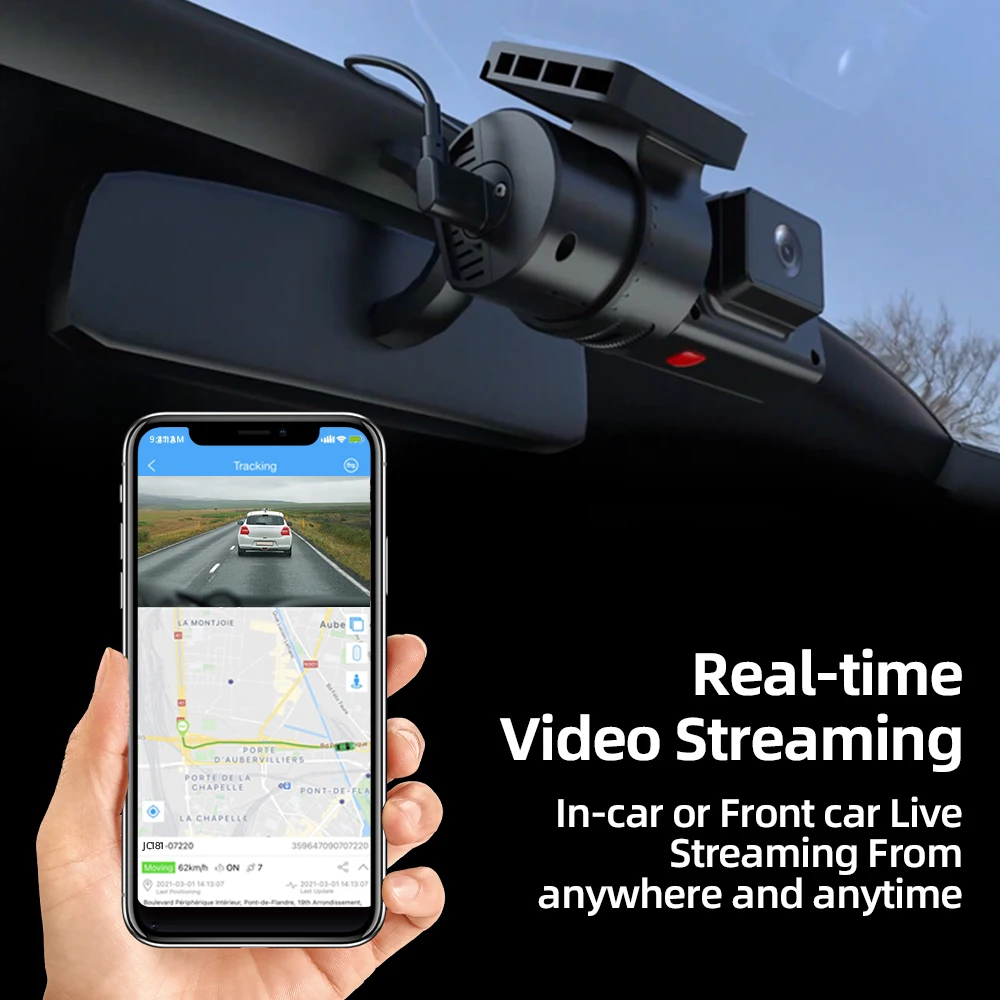 Jimi JC181 Mini 4G Car Camera With Live Stream Dual Cameras GPS