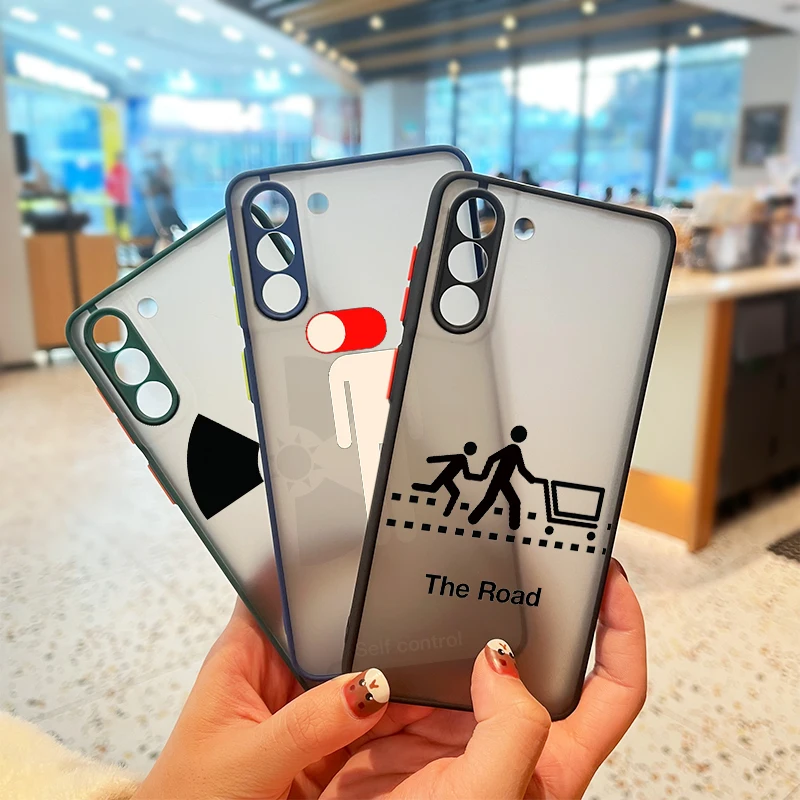 Значок знака для Samsung Galaxy S21 S20 FE Ultra S10 Lite S9 S8 Plus 5G Матовый Прозрачный мягкий чехол