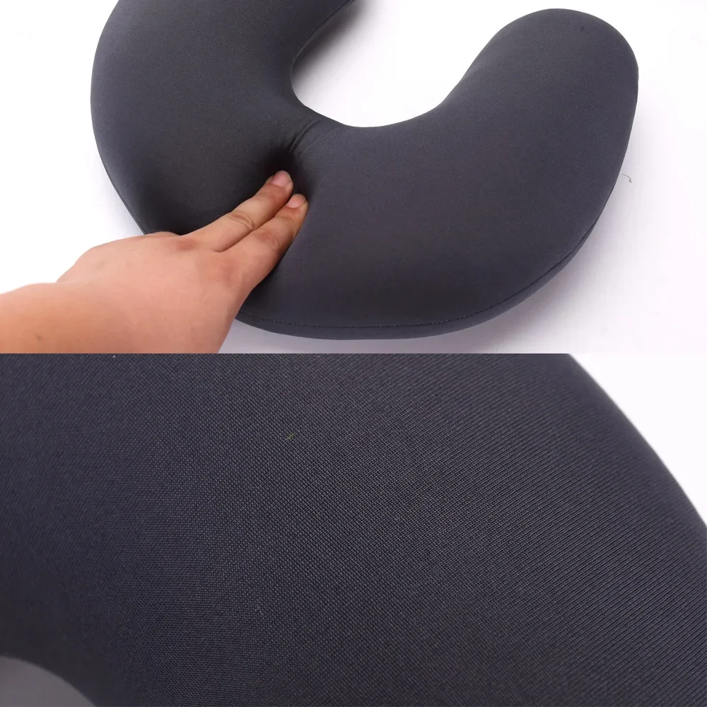 Nanoparticles U Shaped Travel Pillow Neck Support Headrest Microbeads Filling Colorful Soft Cushion Flight for AirPlane Car 3