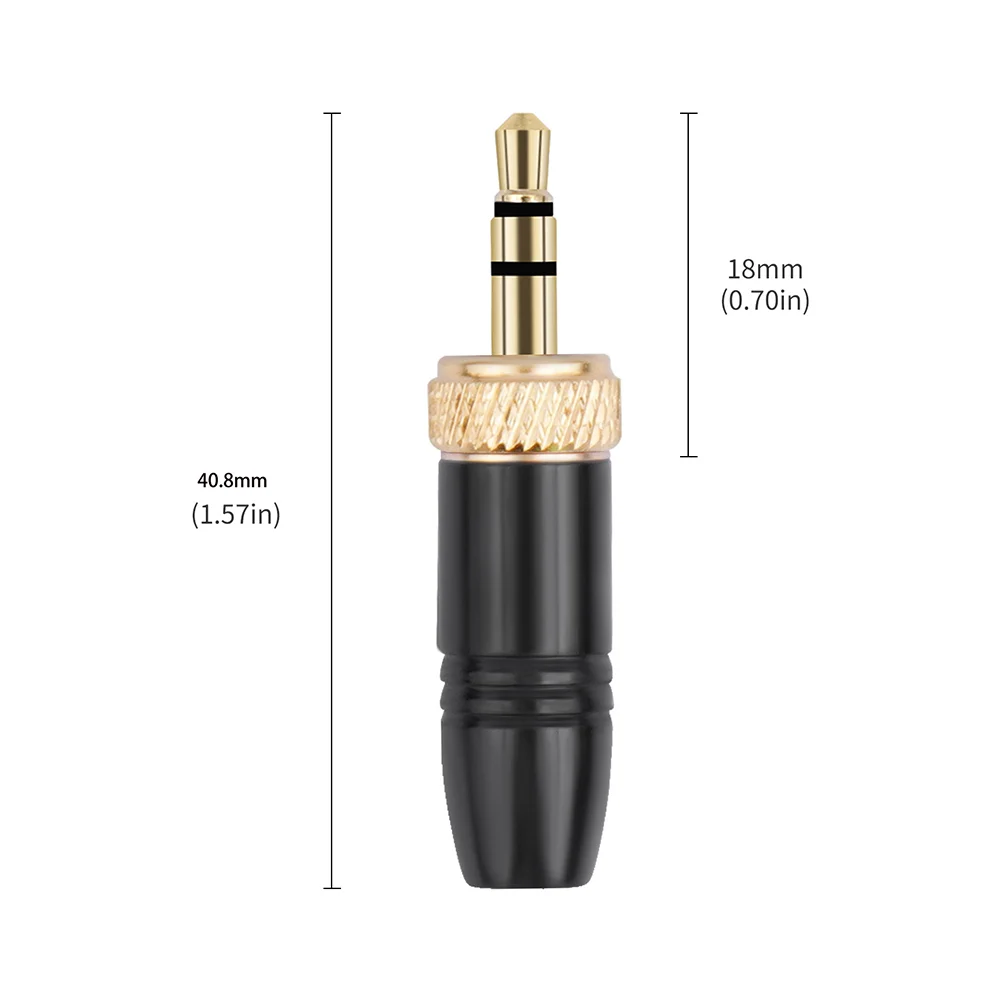 3.5mm Audio Plug with M6 Internal Thread Headphone Audio Plug Stereo Headphone Jack Male Plug for Lavalier Wireless Microphone