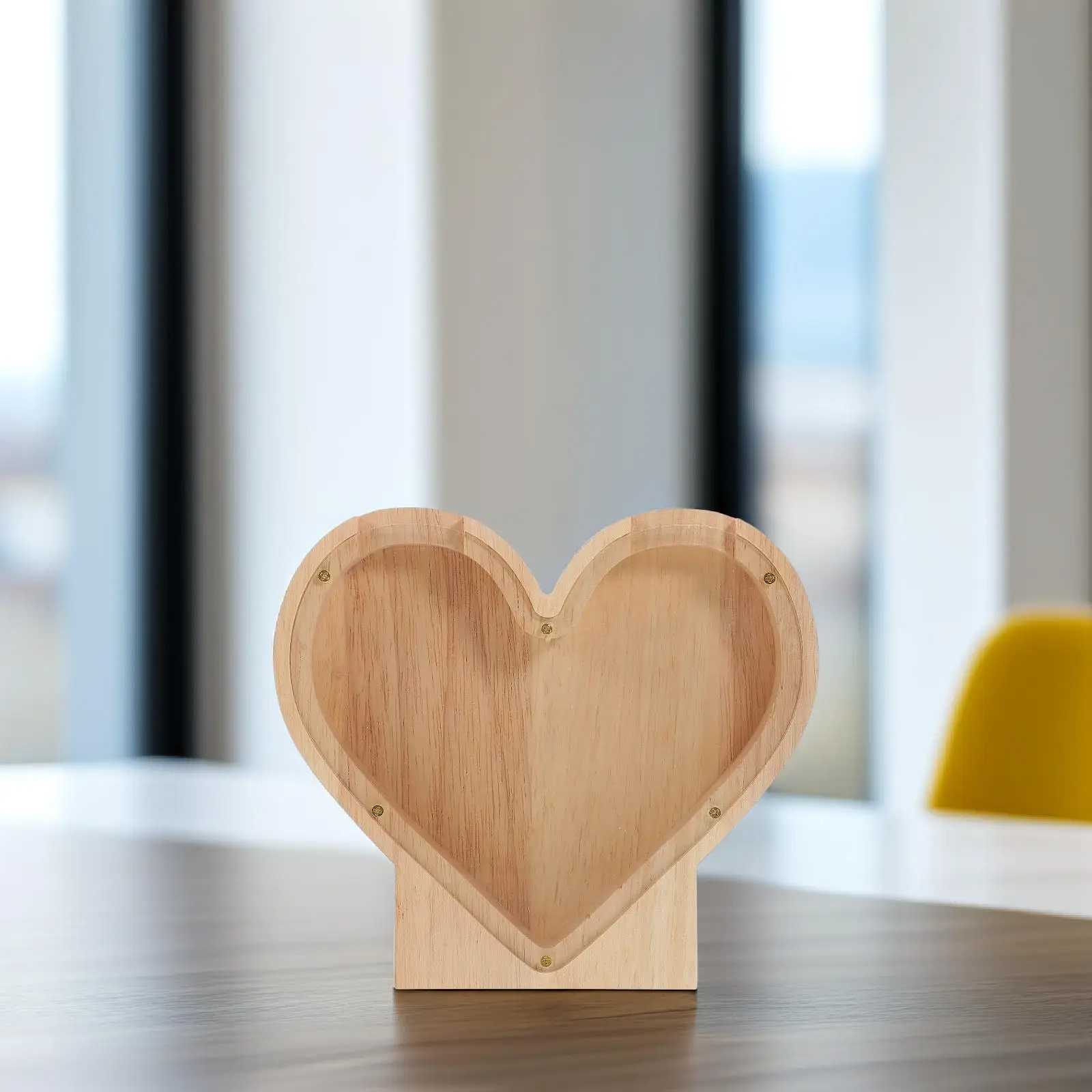Love Piggy Bank Kids Beautiful Banks Coin Jar for Adults Letter Heart Change Wood Saver Luxury Wooden Room Decor 5
