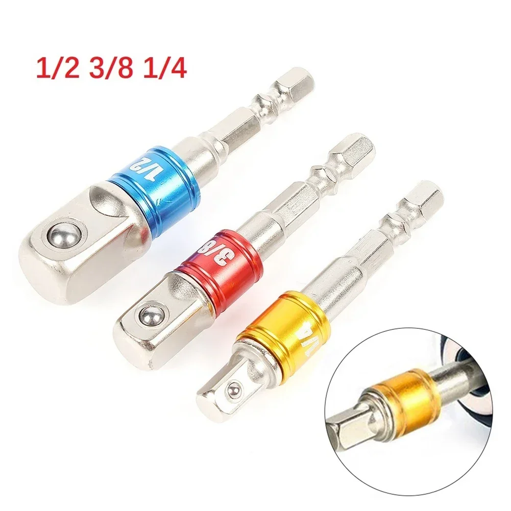 3er Set Chrom Vanadium Adapter – Sechskant Zu Vierkant Für Akkuschrauber & Bohrmaschinen