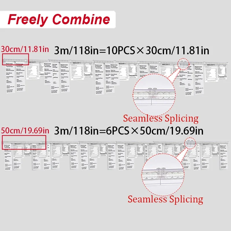 30cm-150cm Kitchen Takeaway Order Organizer Ticket Holder PVC Takeout Orders & Restaurant Tickets Rack for Office Cafes Pubs 4
