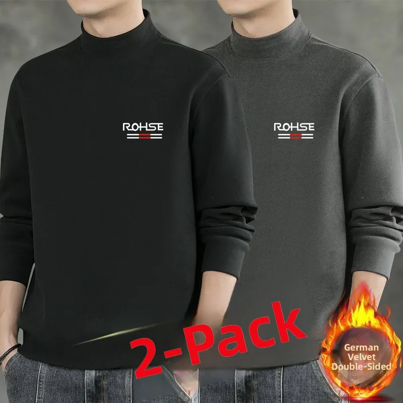 2 pieces half turtleneck [rq] black + dark gray