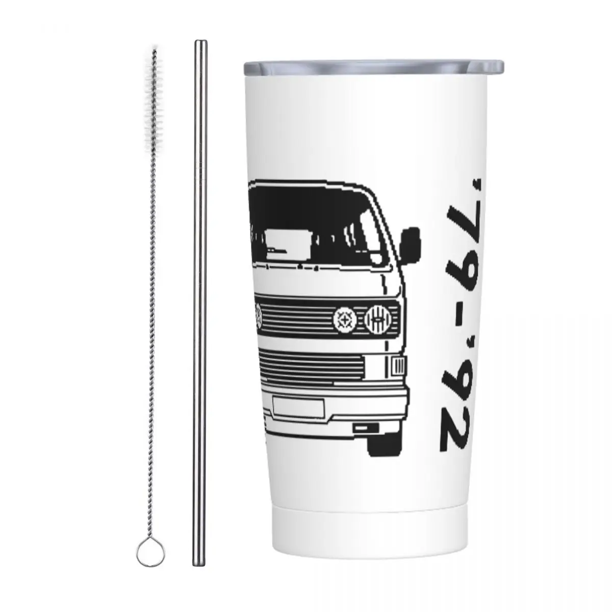Tipo 2 T3 Vw Bus Bicchiere Isolato Con Coperchio Tazza Termica Sottovuoto Tazza Da Viaggio Per Auto Da Viaggio All'Aperto, 20Oz