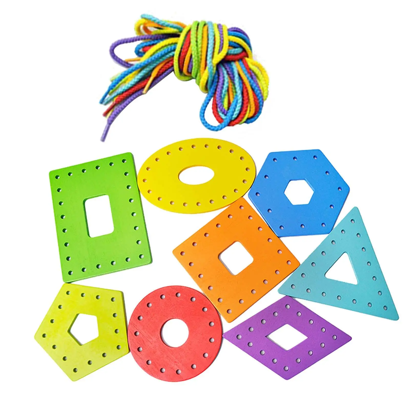 

Wooden Lacing Cards Kindergarten Travel Toys for Toddlers Baby Holiday Gifts